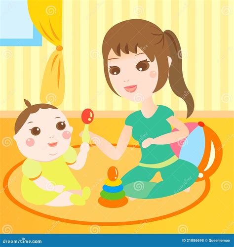 Illustrazione di un bambino che gioca felicemente con un adulto