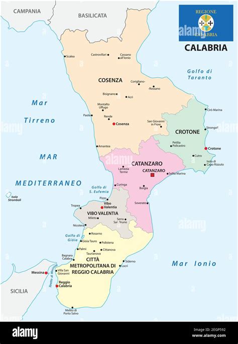Mappa della Calabria con Siderno evidenziato