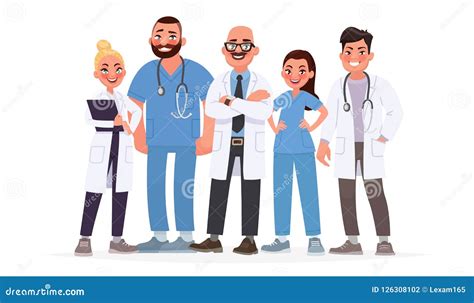 Illustrazione di un ospedale moderno con personale medico