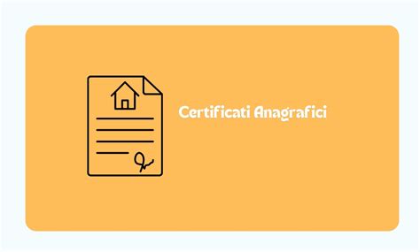 Diagramma che illustra le diverse tipologie di certificati anagrafici