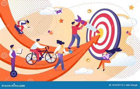 Illustrazione stilizzata di persone che collaborano per un obiettivo comune