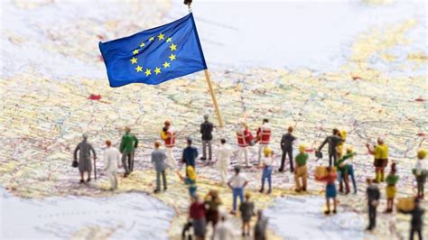 Mappa dell'Europa con evidenziate le direttive UE sulla libera circolazione dei lavoratori