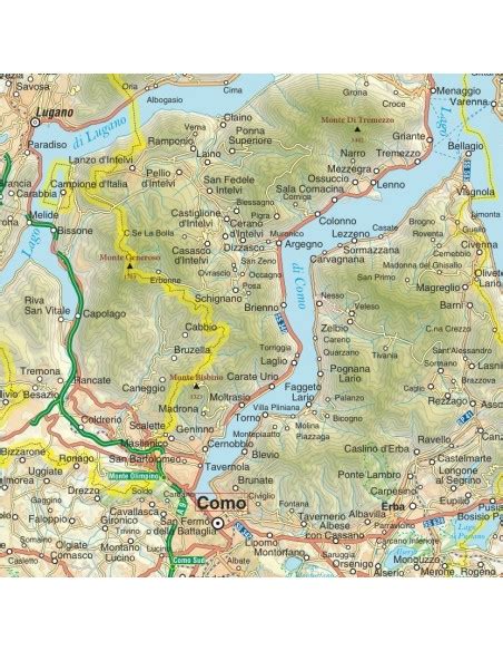 Mappa della provincia di Como e aree limitrofe
