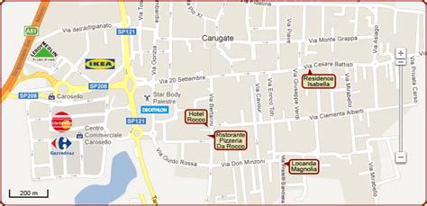 Mappa stilizzata con indicazioni stradali