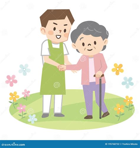 Una badante che assiste un anziano in una casa