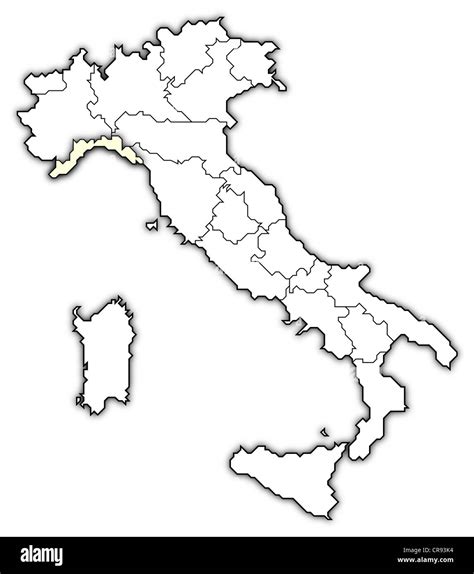 Mappa dell'Italia con evidenziata la residenza