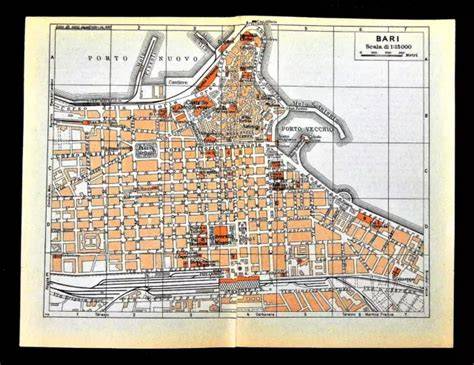 Mappa di Bari con evidenziate aree industriali e commerciali