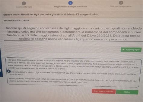Grafico che illustra i requisiti per la maggiorazione per famiglie numerose