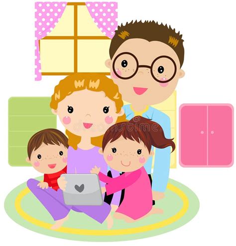 Illustrazione di una famiglia che utilizza un'app per coordinare l'assistenza