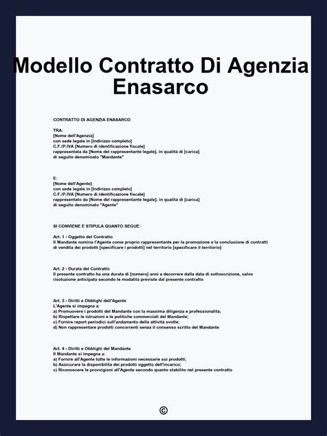 Illustrazione del contratto di agenzia