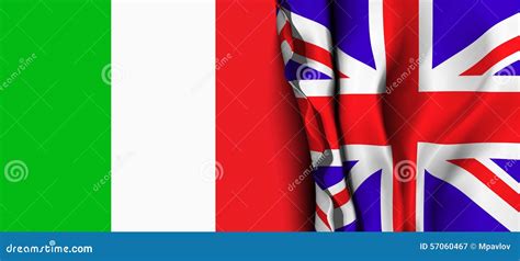 Bandiera del Regno Unito e dell'Italia