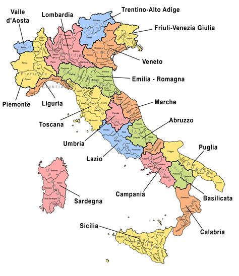 Mappa dell'Italia con evidenziate le fasce di costo medio delle RSA per regione