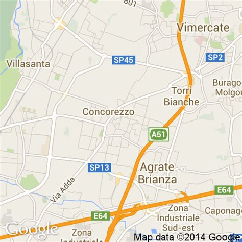 Mappa di Concorezzo con indicazione della RSA Villa Teruzzi