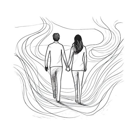 Illustrazione stilizzata di una coppia che si separa, con un'icona di assegno.