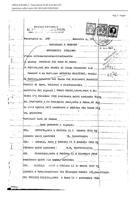 Illustrazione storica di un atto notarile di compravendita immobiliare