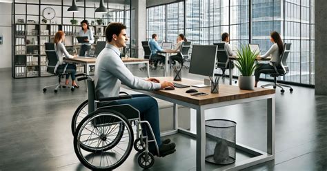 Lavoratori con disabilità in un ufficio moderno