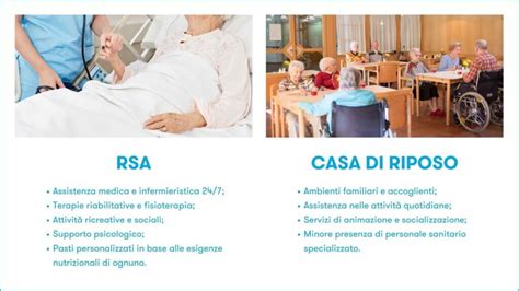 Diagramma che illustra le differenze tra RSA e case di riposo