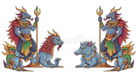 Illustrazione di creature fantastiche da fiabe romene