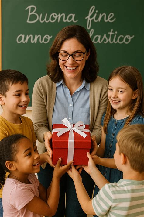Insegnante che riceve un regalo