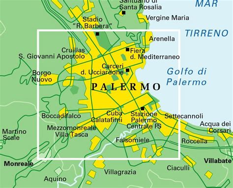 Mappa di Palermo con evidenziate le fermate dei mezzi pubblici vicine a Via Enrico Albanese