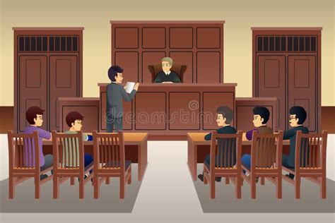 Illustrazione storica dell'aula di tribunale