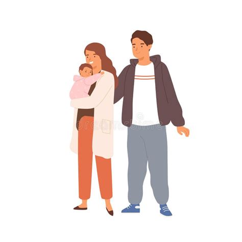 illustrazione di una famiglia con un neonato