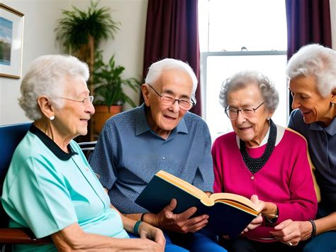 Anziani che leggono libri insieme
