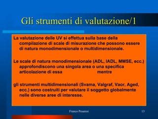 Diagramma che illustra i componenti della valutazione multidimensionale