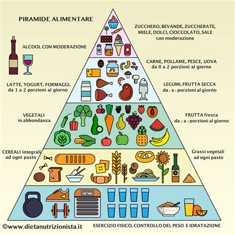 Diagramma che mostra la piramide alimentare adattata per gli anziani