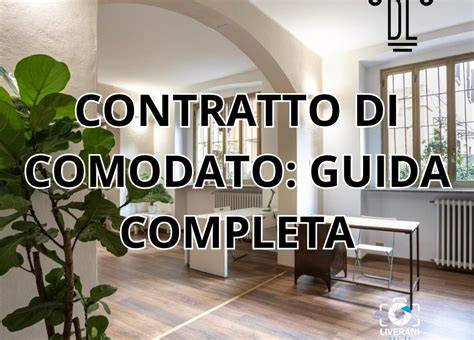 Illustrazione di un contratto di comodato con simboli di fiducia