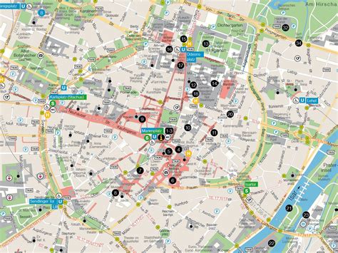 Mappa di Monaco di Baviera con evidenziate aree sanitarie