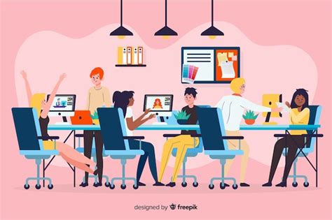 Illustrazione di persone con diverse abilità che lavorano insieme in un ufficio