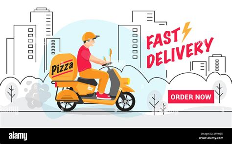 Rider che consegna un pacco con uno scooter
