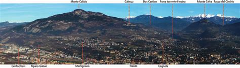 Vista panoramica della collina di Man a Trento con la Residenza O'Santissima