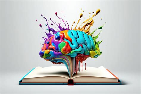 Illustrazione di un cervello con libri
