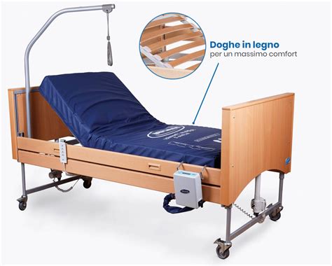 Diagramma di un letto ospedaliero con sezioni motorizzate