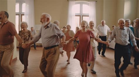 Anziani che ballano in una casa di riposo