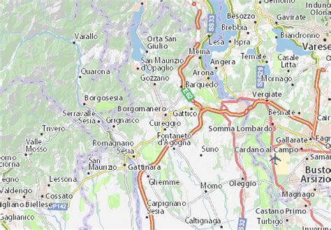 Mappa di Borgomanero con indicazione della frazione Santa Cristina