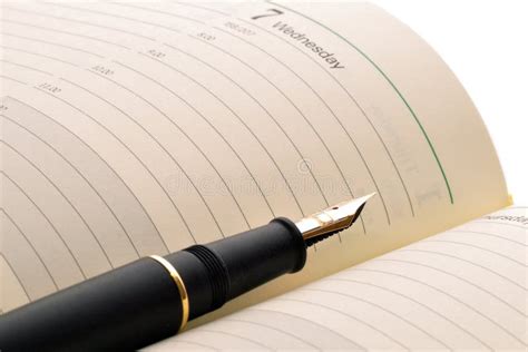 Diario aperto con una penna