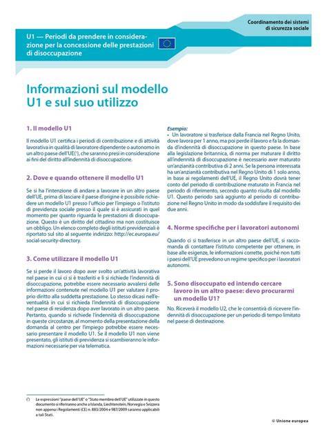 Documento Modello U1