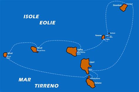 Mappa delle Isole Eolie