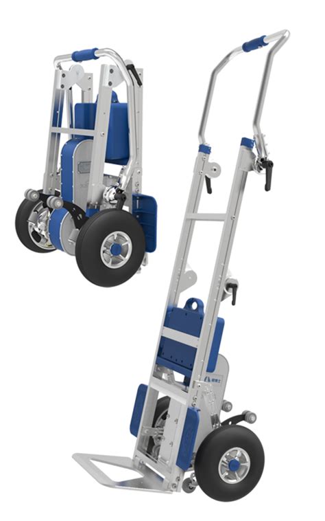 Carrello saliscale elettrico in azione