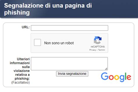 Schermata di un sito di phishing